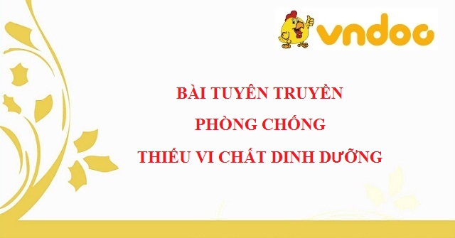 Bài tuyên truyền phòng, chống thiếu vi chất dinh dưỡng