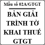 Bản giải trình tờ khai thuế GTGT