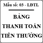 Bảng thanh toán tiền thưởng