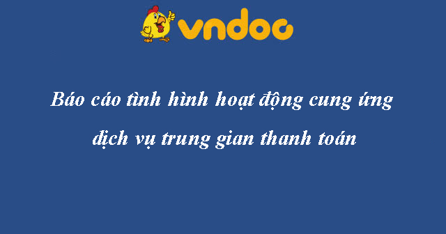 Báo cáo tình hình hoạt động cung ứng dịch vụ trung gian thanh toán