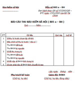 Biểu mẫu Báo cáo thu bảo hiểm xã hội (B05a – BH)