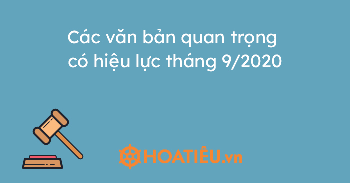 Các văn bản quan trọng có hiệu lực tháng 9/2020