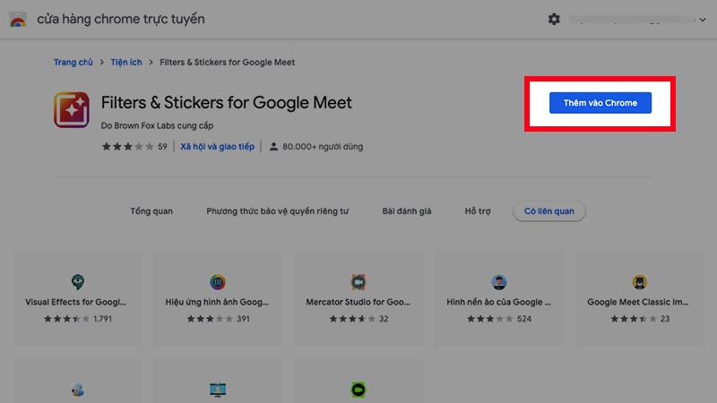 Cách học Google Meet có filter