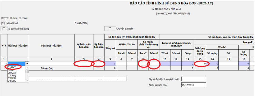 Cách lập báo cáo tình hình sử dụng hóa đơn theo tháng, quý