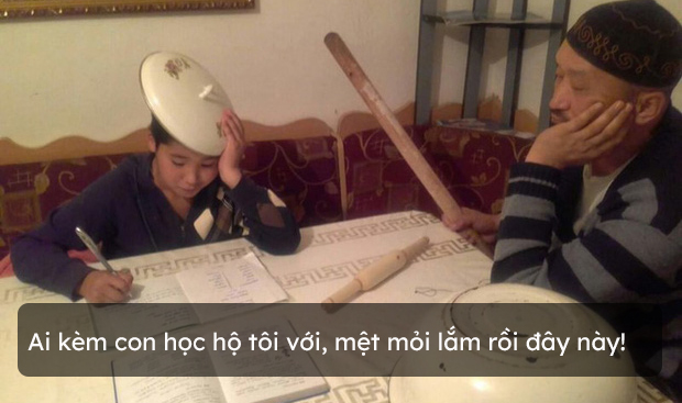 Chùm ảnh hài hước về phụ huynh dạy con học những ngày đầu năm học mới