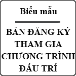 Bản đăng ký tham dự chương trình Đấu Trí