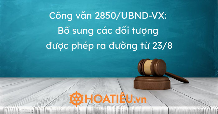 Công văn 2850/UBND-VX: Bổ sung các đối tượng được phép ra đường từ 23/8
