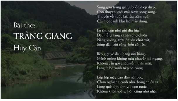Bài thơ Tràng giang SGK lớp 11