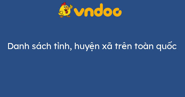 Danh sách tỉnh, huyện xã Việt Nam