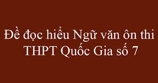 Đề đọc hiểu số 7