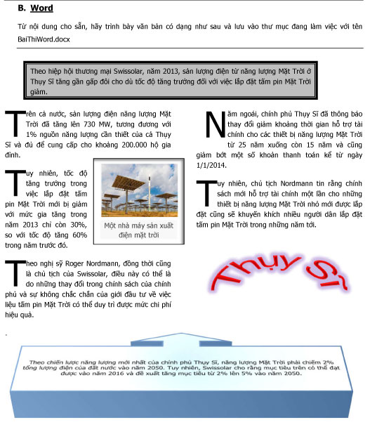 Đề thi ứng dụng công nghệ thông tin cơ bản - đề 2