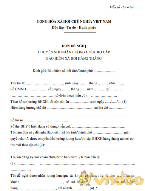 Mẫu số 16A-HSB