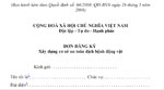 Mẫu đơn đăng ký xây dựng cơ sở an toàn dịch bệnh động vật