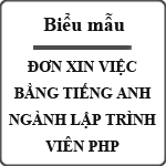 Đơn xin việc bằng tiếng Anh – PHP Developer