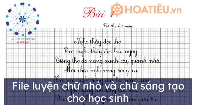 File luyện chữ nhỏ và chữ sáng tạo cho học sinh