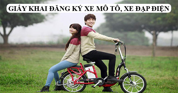 Giấy khai đăng ký xe mô tô điện, xe máy điện