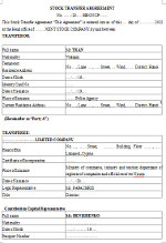 Mẫu hợp đồng chuyển nhượng cổ phần bằng tiếng anh (Stock Transfer Agreement)