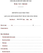 Mẫu hợp đồng giao nhận thâu lập luận chứng kinh tế kỹ thuật cho công trình