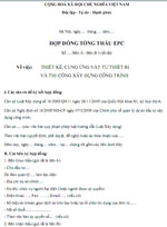 Mẫu hợp đồng tổng thầu EPC