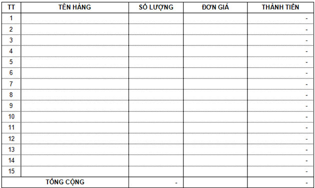 Mẫu hóa đơn bán hàng