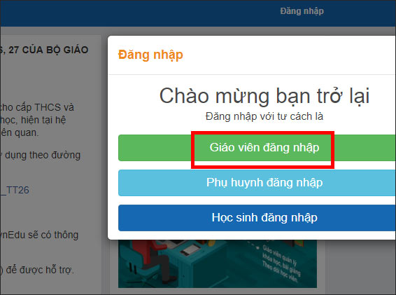 Hướng dẫn sử dụng vnEdu cho giáo viên