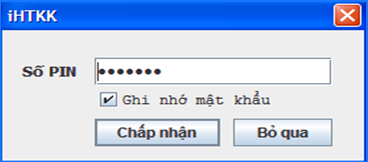 Yêu cầu nhập mã PIN