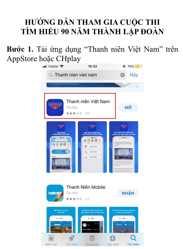 Hướng dẫn tải và đăng ký App Thanh niên Việt Nam