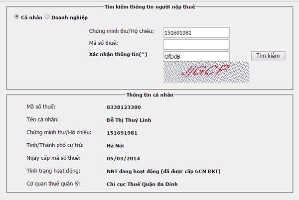 Hướng dẫn tra cứu mã số thuế cá nhân online