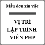 Mẫu đơn xin việc vị trí lập trình viên PHP