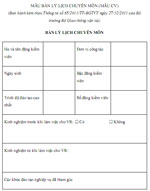 Mẫu bản lý lịch chuyên môn (mẫu CV)