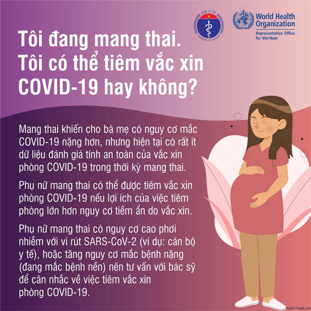 Mang thai có được tiêm vaccine Covid-19?