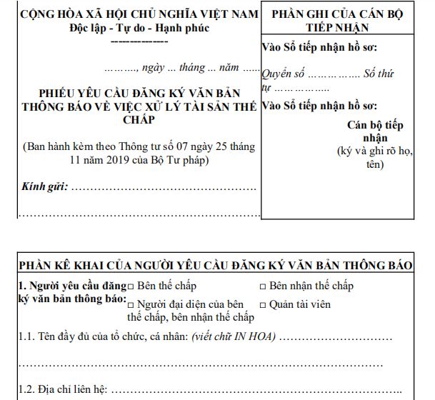Mẫu số 03/ĐKVB