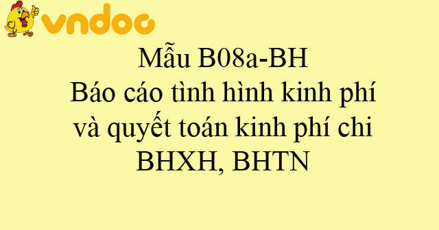 Mẫu B08a-BH: Báo cáo tình hình kinh phí và quyết toán kinh phí chi BHXH, BHTN