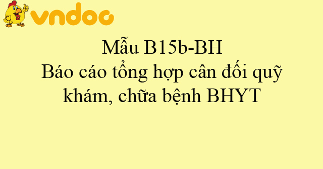 Mẫu B15b-BH: Báo cáo tổng hợp cân đối quỹ khám, chữa bệnh BHYT