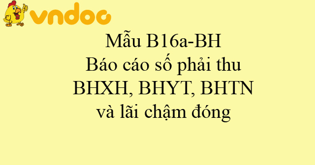 Mẫu B16a-BH: Báo cáo số phải thu BHXH, BHYT, BHTN và lãi chậm đóng