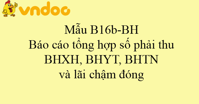 Mẫu B16b-BH: Báo cáo tổng hợp số phải thu BHXH, BHYT, BHTN và lãi chậm đóng