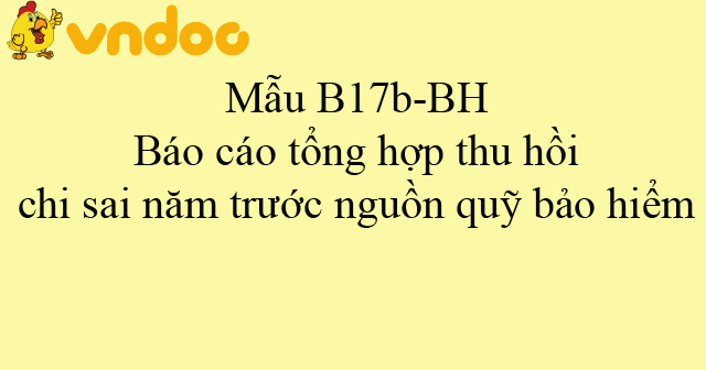 Mẫu B17b-BH: Báo cáo tổng hợp thu hồi chi sai năm trước nguồn quỹ bảo hiểm
