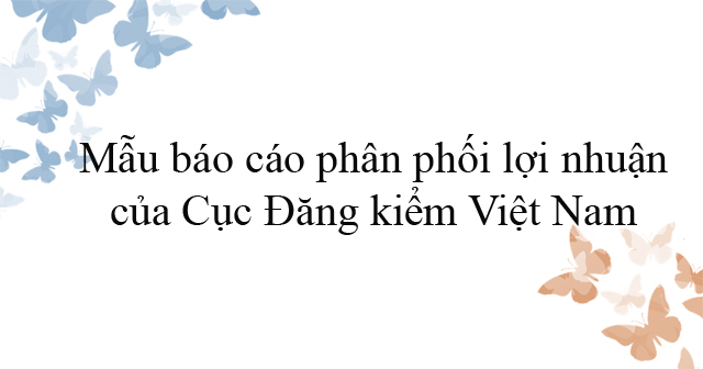 Mẫu báo cáo phân phối lợi nhuận của Cục Đăng kiểm Việt Nam