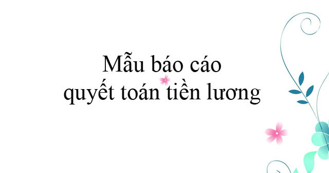 Mẫu báo cáo quyết toán tiền lương