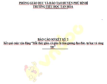 Mẫu báo cáo sơ kết kết quả cuộc vận động học tập và làm theo tư tưởng