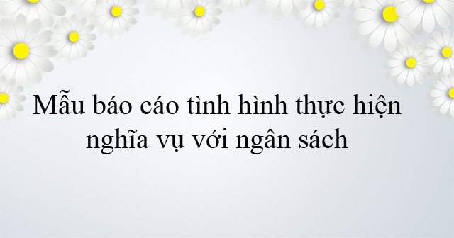 Mẫu báo cáo tình hình thực hiện nghĩa vụ với ngân sách