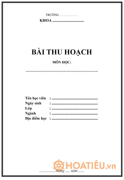 Mẫu bài bài thu hoạch