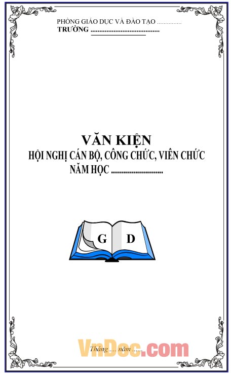 Mẫu bìa văn kiện hội nghị cán bộ, công chức, viên chức