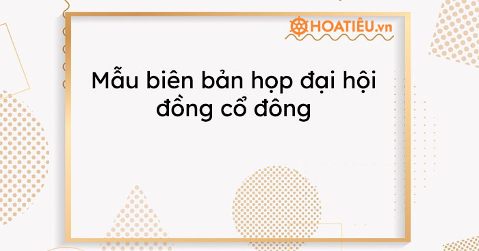 Mẫu biên bản họp đại hội đồng cổ đông