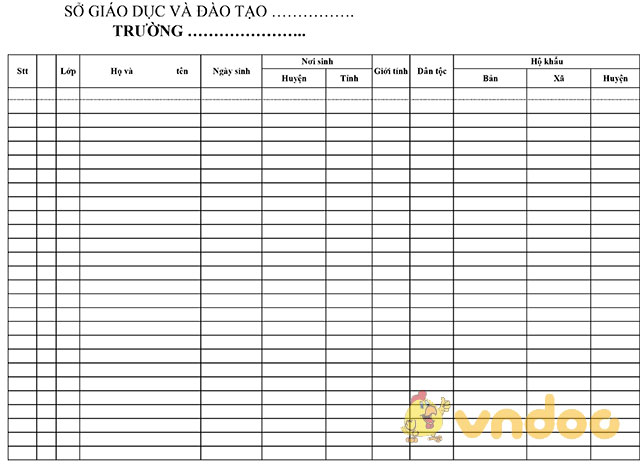 Danh sách học sinh