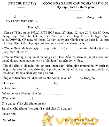 Mẫu đề nghị thẩm định phương án kỹ thuật thi công và dự toán