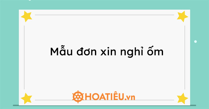 Mẫu đơn xin nghỉ ốm
