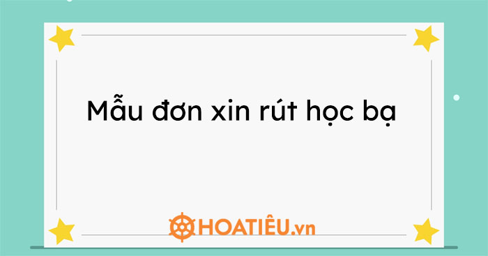 Mẫu đơn xin rút học bạ