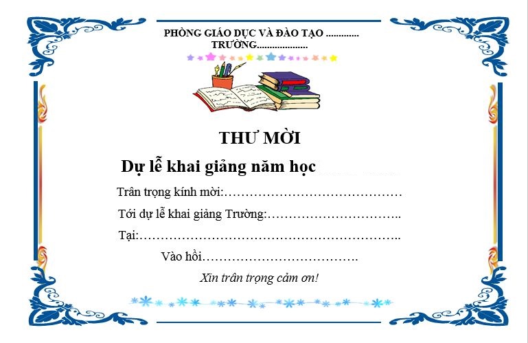 Giấy mời khai giảng
