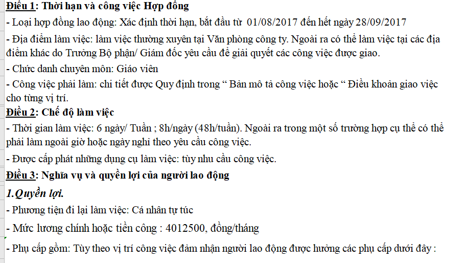 Hợp đồng lao động